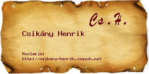 Csikány Henrik névjegykártya