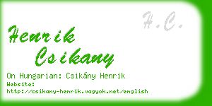 henrik csikany business card