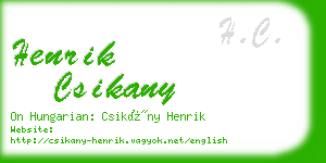 henrik csikany business card